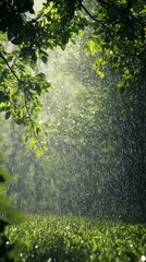 Rain Through The Leaves.