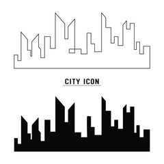 Fototapeta premium City silhouette land scape. City landscape. Downtown landscape with high skyscrapers. Panorama architecture Goverment buildings illustration in eps 10.