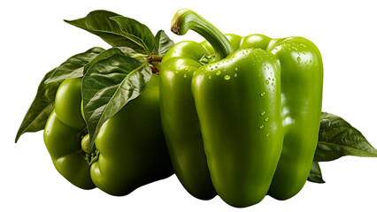 green pepper on white