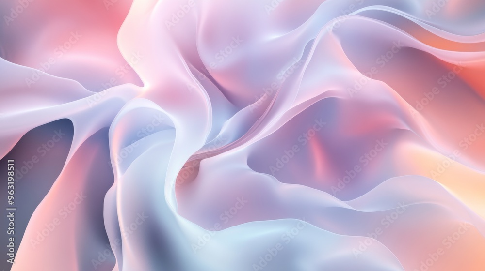Leinwandbilder High-resolution close-up of an abstract background with flowing lines and soft, pastel colors, creating a serene and calming visual experience.