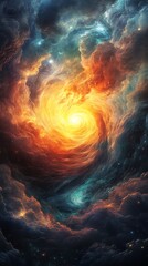 Abstract swirling galaxy nebula.