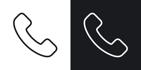 Telephone line icons in black and white