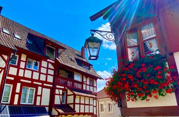 houses in the town of Gengenbach in the Black Forest, Germany