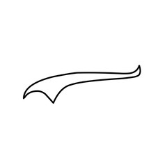 outline Swoosh tail text for baseball