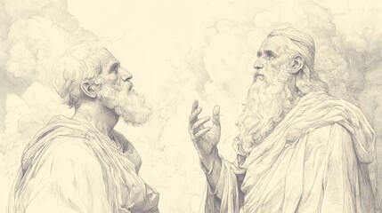 Biblical Illustration: Isaiah Delivers a Stern Prophecy to Hezekiah, Foretelling the Loss of All Treasures to Babylon, with Dark Clouds Symbolizing Impending Judgment