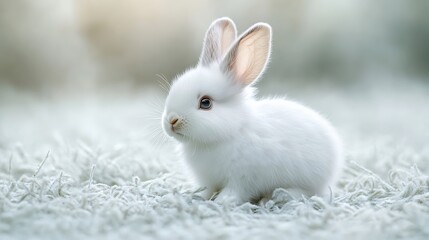 Obraz premium Cute fluffy Mini Rex House rabbit : Generative AI