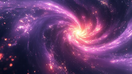 Obraz premium Abstract Swirling Purple and Gold Galaxy Background.