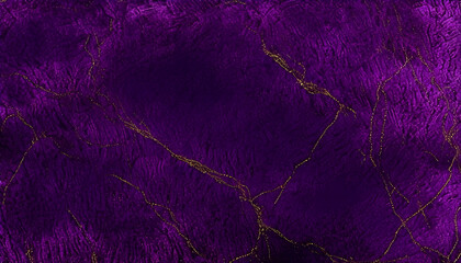 Fototapeta premium Purple background with gold veins and glitter.