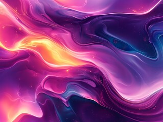 Abstract Swirling Purple and Yellow Background.