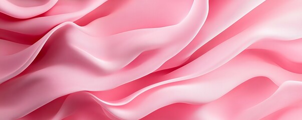 Pink silk fabric with smooth folds, elegant