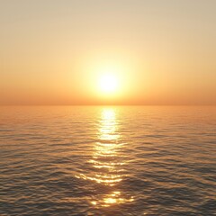 Fototapeta premium Golden Sunset Over Calm Sea.