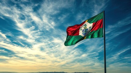 Fototapeta premium Flag of the City of S?o Paulo, Brazil, Waving in the Wind