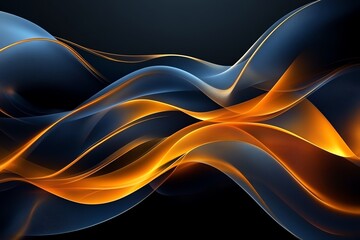 Abstract Waves of Gold and Blue.