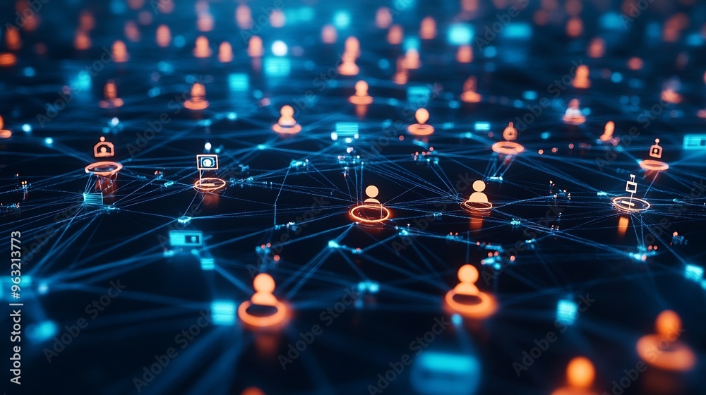 Poster Business communication network concept Software as a service Digital transformation : Generative AI