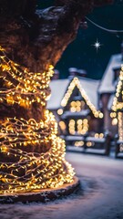 Fototapeta premium Defocused christmas festive lights