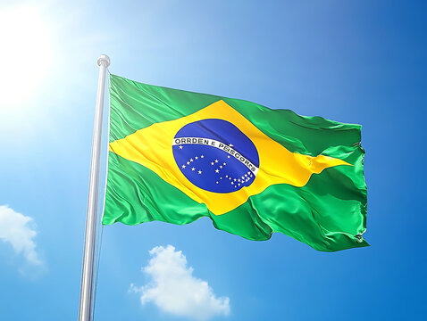 waving colorful national flag of Brezil