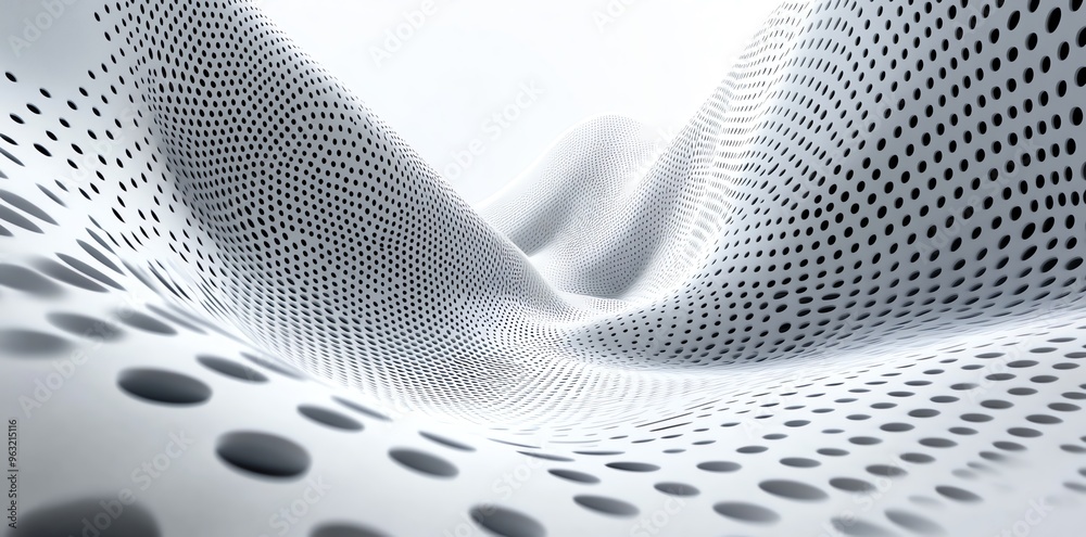 Poster abstract white and black background with a wavy pattern.