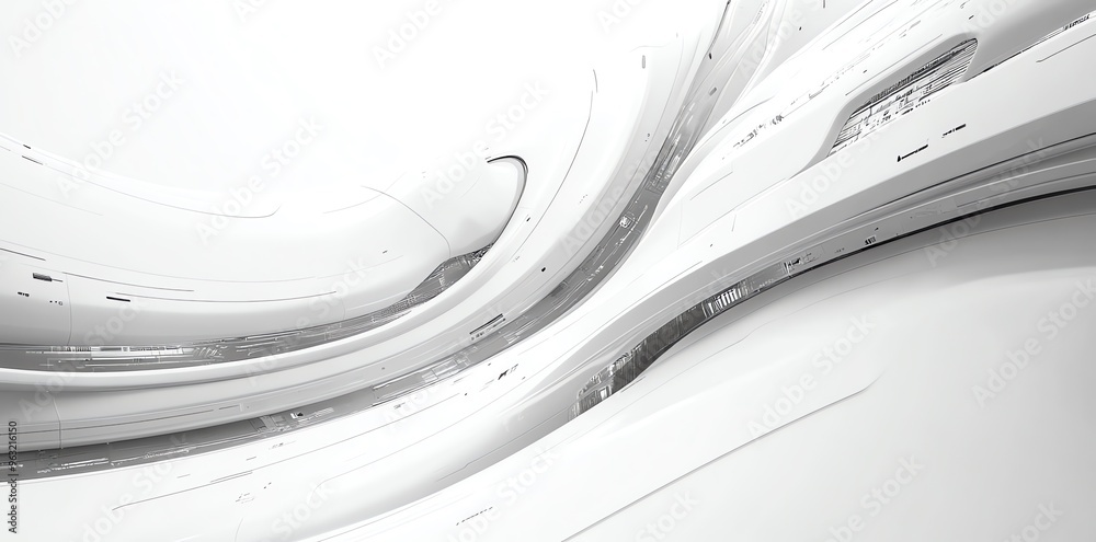 Poster abstract white futuristic architecture.