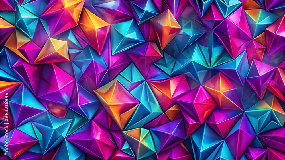 Aufkleber An image of a vibrant purple abstract background with overlapping triangular shapes, a Purple geometric background. Modern blue gradient geometric square shape abstract background