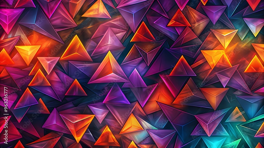 Aufkleber An image of a vibrant purple abstract background with overlapping triangular shapes, a Purple geometric background. Modern blue gradient geometric square shape abstract background