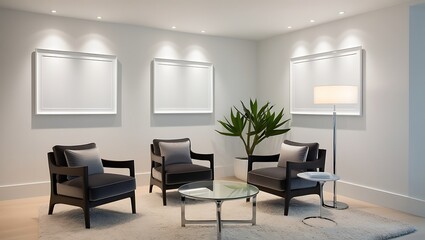 Fototapeta premium Sleek and Cozy: Luxury Living Room Mockup Design for Modern Apartments and Homes