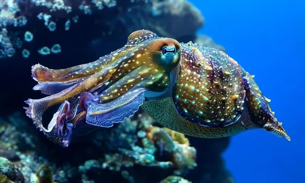 Mysterious cuttlefish displaying changing colors, Video