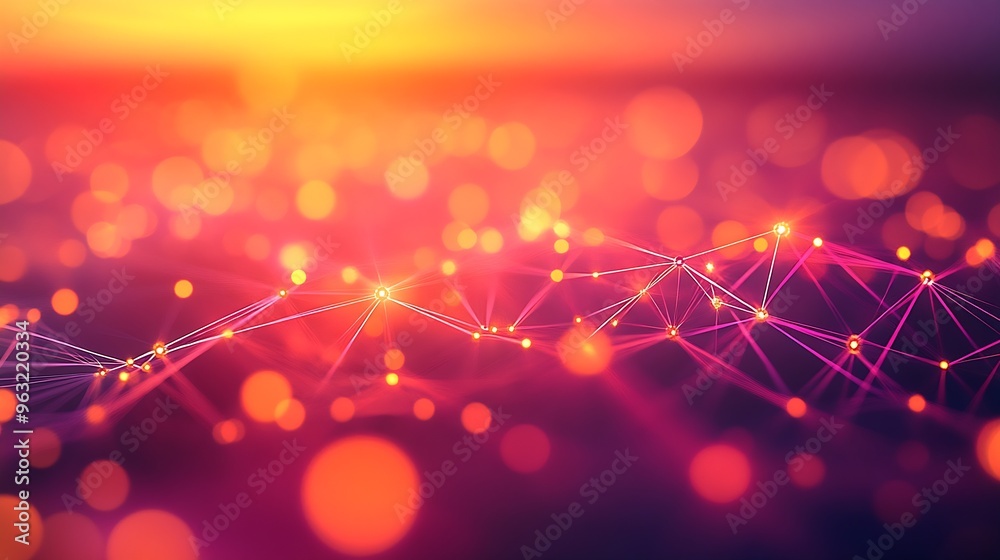 Poster Communication network concept Abstract background : Generative AI