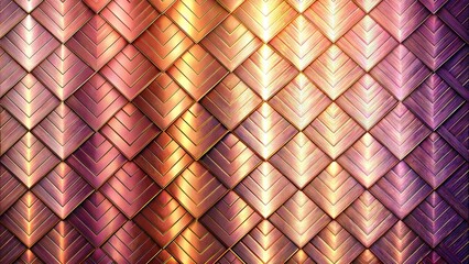 A stylish wall displays a captivating arrangement of geometric patterns in warm hues, creating a striking and modern atmosphere in the space