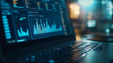 Analysts use computers to analyze statistical data to improve targeted digital online marketing strategies for a business advantage Data Science Software Developer : Generative AI