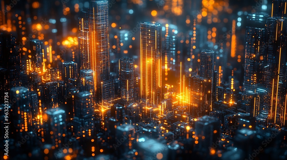 Aufkleber abstract technology background in london for global business concept : generative ai