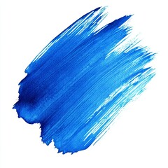 blue paint brush strokes in watercolor isolated on white background 