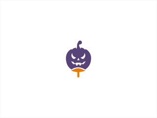 The Halloween logo captures a spooky, yet playful atmosphere. A jacko' lantern with a mischievous grin sits at the center, glowing with an eerie orange light. 