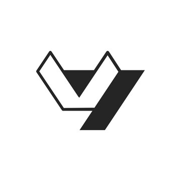 recommend clip art: the logo consists of the letter Y and V. Abstract, outline and elegant.
