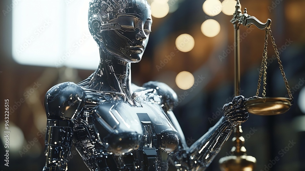 Aufkleber AI rules and law concept enforce to control AI artificial intelligence social responsibility and ensure fairness and transparency in usage of NLP generative AI to comply with internati : Generative AI