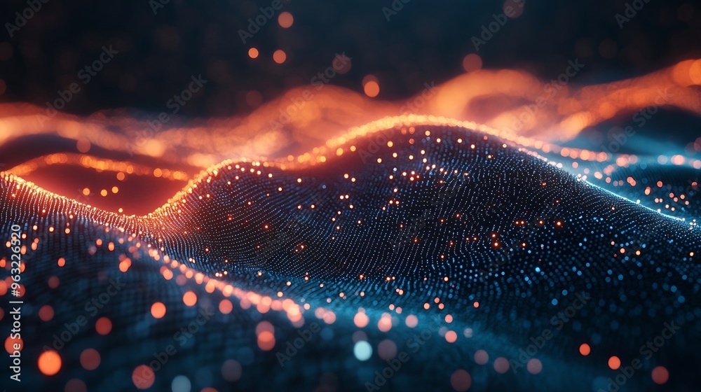 Fototapete Big data digital technology abstract background data science internet network connection technology concept Man using computer line and dot connection cloud computing innovation techno : Generative AI