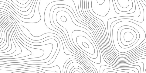 Fototapeta premium Abstract background with topographic contours map and black color geographic line map .white wave paper curved reliefs abstract background .vector illustration of topographic line contour map design .