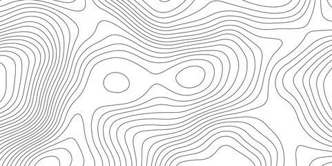 Abstract background with topographic contours map and black color geographic line map .white wave paper curved reliefs abstract background .vector illustration of topographic line contour map design .