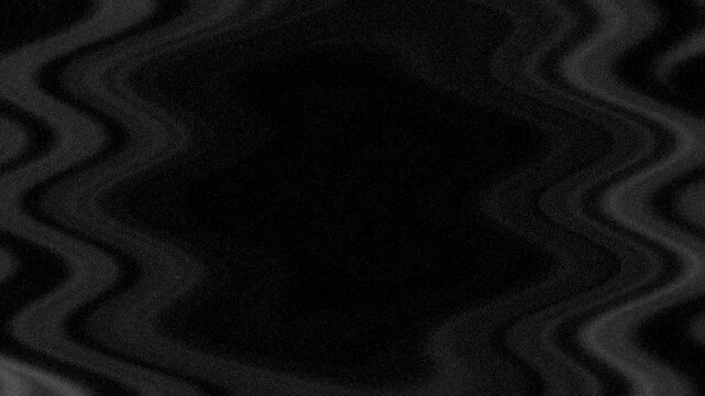 Grainy monochrome background 4K, copy space, film grain noise, VHS-style. Black and white abstract psychedelic flame. Wavy flow motion of grey curves on black. Retro 70s 80s 90s design. Grunge texture
