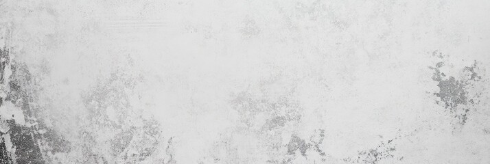 White old concrete wall light grunge texture wide banner format background with copy space for text. Grunge light gray Soft white texture