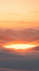 Obraz premium Captivating Fantasy Desert Landscape at Sunset with Dramatic Skies and Silhouetted Mountainous