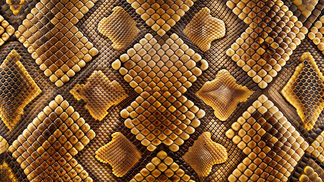 Seamless texture, high quality python skin, realistic patterns, natural colors, soft lighting, high resolution