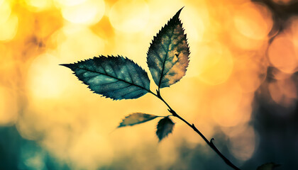 Naklejka premium A light, abstract silhouette of an object, like a leaf or mountain, blended into the background color.
