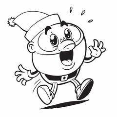 Obraz premium Santa face doodle art design on white background