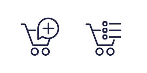 add to order line icons with shopping carts