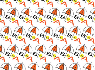 Umbrella letter baby pattern Print