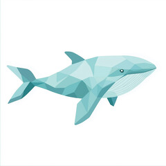 Obraz premium Geometric Blue Whale Illustration: Modern Marine Art Design
