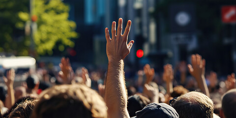 The Frantic Handwave: A figure waving wildly, lost in a crowd.