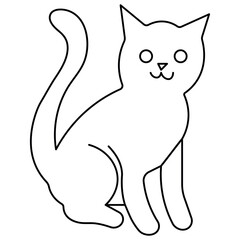 Cat  single line art, continuous one line drawing of  Isolated outline vector icon 

