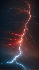 lightning storm electric energy blue and red lightning.