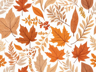 A frame of autumn leaves creating a warm seasonal atmosphere.